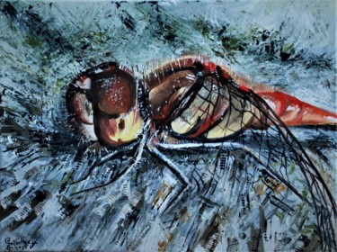 Peinture intitulée "La Libellule" par Christian Grévellec, Œuvre d'art originale, Huile