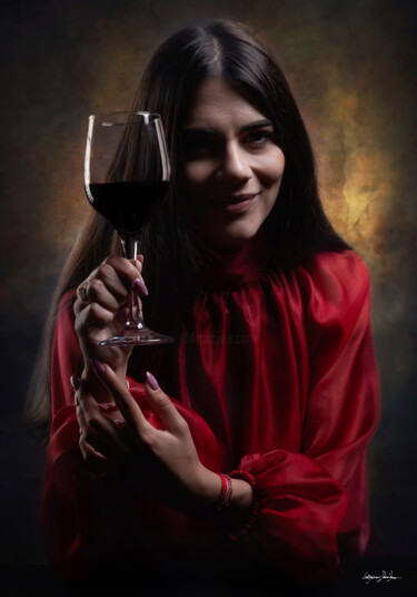 Fotografia intitulada "Glass of Wine 2" por Grigore Roibu, Obras de arte originais, Fotografia digital