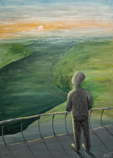 Peinture intitulée "Одиночество" par Grigory Belyaev, Œuvre d'art originale, Acrylique