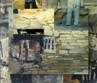 Collages titled "Sin titulo" by Griselda Ferrandez, Original Artwork, Collages Mounted on Wood Panel