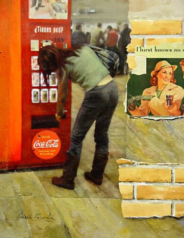 Pintura titulada "coca-cola" por Griselda Ferrandez, Obra de arte original