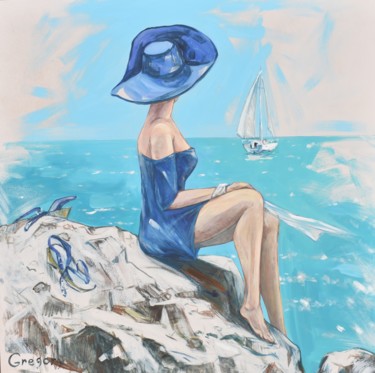 Painting titled "on the sea" by Grigorii Zulkarniaev, Original Artwork, Acrylic