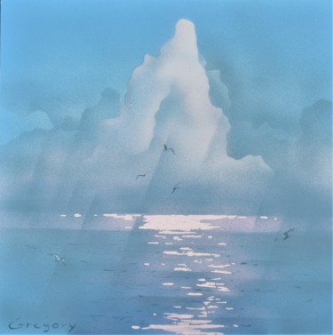 Schilderij getiteld "The sea after the r…" door Grigorii Zulkarniaev, Origineel Kunstwerk, Acryl