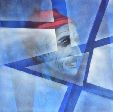 Malerei mit dem Titel "Jacques Yves Couste…" von Grigorii Zulkarniaev, Original-Kunstwerk, Airbrush