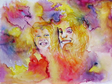 Malerei mit dem Titel "Das Lachen der Welt…" von Wolfgang Gross-Freytag, Original-Kunstwerk, Aquarell