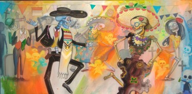 Pittura intitolato "Fiesta" da Grotesk, Opera d'arte originale, Acrilico