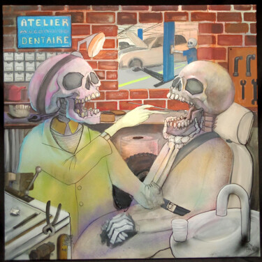 Картина под названием "Le dentiste" - Grotsk, Подлинное произведение искусства, Акрил