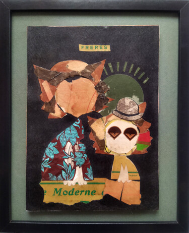 Collages titled "Les frères Modernes" by Grotsk, Original Artwork, Collages