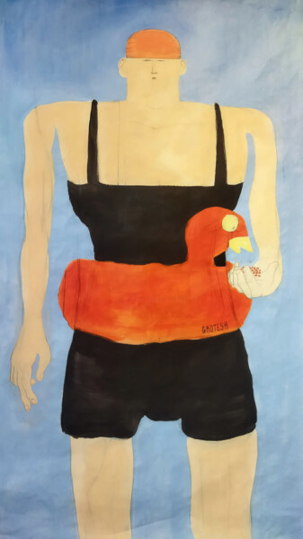 Painting titled "La récompense" by Grotsk, Original Artwork, Acrylic