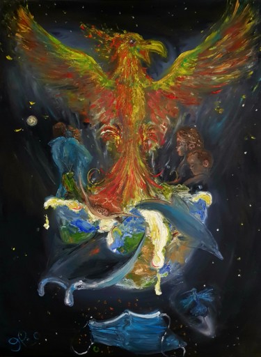 Painting titled "Resurrection - Phen…" by Peter Grundtner, Original Artwork, Oil