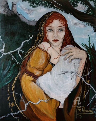 Painting titled "La Fuga" by Fulvia Guccini, Original Artwork, Tempera