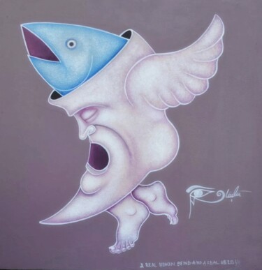 Pintura titulada "Screaming Bitch Bird" por Güçlü Kadir Yılmaz, Obra de arte original, Acrílico