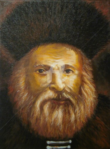 Peinture intitulée "Rabbin" par Thierry Guého, Œuvre d'art originale, Huile