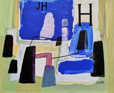 Painting titled "Composition 18-22-2…" by Jean François Guelfi, Original Artwork, Acrylic