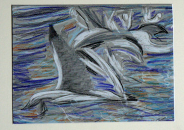 Drawing titled "oiseau 4" by Guénaël Henrion, Original Artwork, Pencil