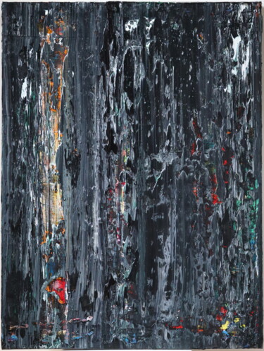 Painting titled "No. 1457_Untitled" by Guido Lötscher, Original Artwork, Oil Mounted on Wood Stretcher frame