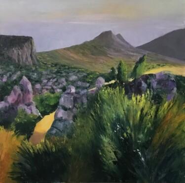 Painting titled "Auvergne" by Lydia Guigo, Original Artwork, Oil Mounted on Wood Stretcher frame