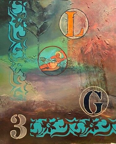 Malarstwo zatytułowany „Naissance” autorstwa Lydia Guigo, Oryginalna praca, Akryl Zamontowany na Drewniana rama noszy