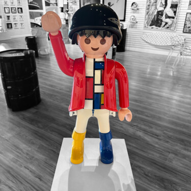 Sculpture titled "Playmobil Mondrian" by Guillaume Anthony, Original Artwork, Plastic