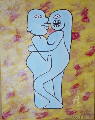 Painting titled ""Nous"" by Guillaume Bodin (Gui²), Original Artwork, Acrylic Mounted on Wood Stretcher frame