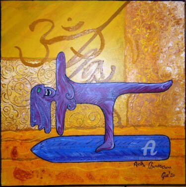 Peinture intitulée "Ardha Chandrasana" par Guillaume Bodin (Gui²), Œuvre d'art originale, Acrylique Monté sur Châssis en bois