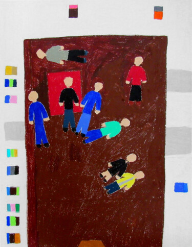 Dessin intitulée "Vernissage" par Guillaume Chocu (YAUME-C), Œuvre d'art originale, Pastel Monté sur Panneau de bois