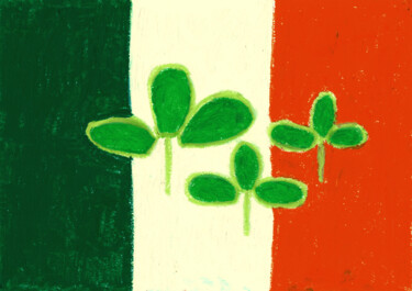 图画 标题为“Saint-Patrick” 由Guillaume Chocu (YAUME-C), 原创艺术品, 粉彩 安装在木板上