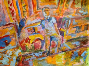 Peinture intitulée "Le peintre Michel S…" par Guillaume Pelican, Œuvre d'art originale, Acrylique