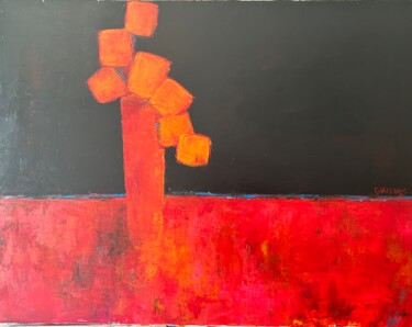 Pintura intitulada "Le bouquet rouge" por Guillaume Villaros (GVillaros), Obras de arte originais, Acrílico Montado em Armaç…