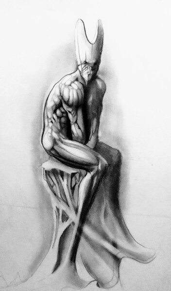 Dessin intitulée "Cell pose" par Guillaume Vincent, Œuvre d'art originale, Crayon