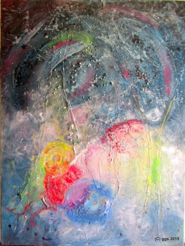Malarstwo zatytułowany „Oneness with Cosmos” autorstwa Gulnar G. Sacoor, Oryginalna praca, Akryl