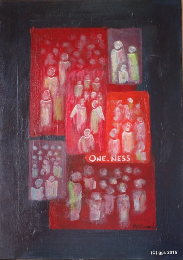 Malarstwo zatytułowany „Are We Not One?” autorstwa Gulnar G. Sacoor, Oryginalna praca, Akryl