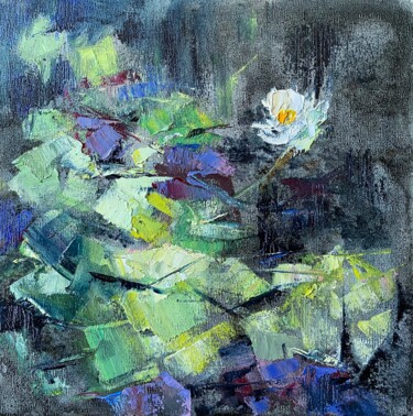 Картина под названием "Series "Water Lilie…" - Gulsum Tokbayeva, Подлинное произведение искусства, Масло