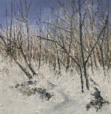 Malerei mit dem Titel "Winter am See" von Günther Mika, Original-Kunstwerk, Öl