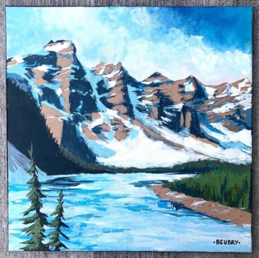 Pintura titulada "Moraine Lake, Alber…" por Gurvan Beubry, Obra de arte original, Acrílico Montado en Bastidor de camilla de…