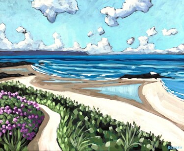 Painting titled "Martin-Plage depuis…" by Gurvan Beubry, Original Artwork, Acrylic