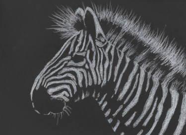 Disegno intitolato "Zebre" da Gurvanart, Opera d'arte originale, Gesso