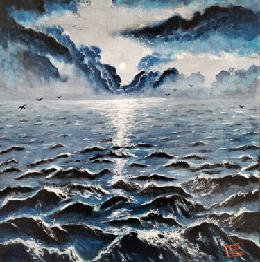 Pintura intitulada "Marine" por Gurvanart, Obras de arte originais, Acrílico Montado em Armação em madeira