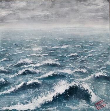 Painting titled "Marine 4" by Gurvanart, Original Artwork, Acrylic Mounted on Wood Stretcher frame