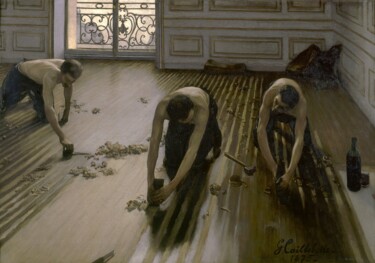 Painting titled "Les raboteurs de pa…" by Gustave Caillebotte, Original Artwork, Oil