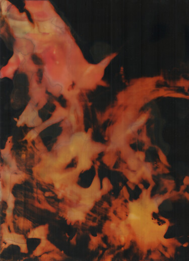 Картина под названием "Two-layered Fire (F…" - Gustavo Adolfo Díaz Sánchez (El Gus), Подлинное произведение искусства, Черни…