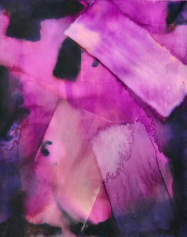 Peinture intitulée "Violet Rectangles (…" par Gustavo Adolfo Díaz Sánchez (El Gus), Œuvre d'art originale, Encre