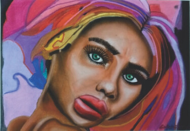 Malarstwo zatytułowany „Look of a woman wit…” autorstwa Gustavo Martinez (Grafito), Oryginalna praca, Pastel