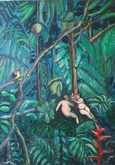 "Adam et Eve en 2023…" başlıklı Tablo Guy Bonnet tarafından, Orijinal sanat, Akrilik