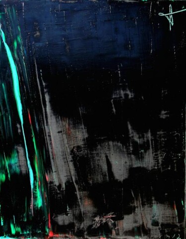 Peinture intitulée "Trace de nuit" par Guy Delaroque, Œuvre d'art originale, Huile