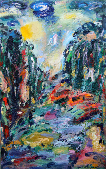 제목이 "paysage de rivière"인 미술작품 Guy Departe로, 원작, 기름