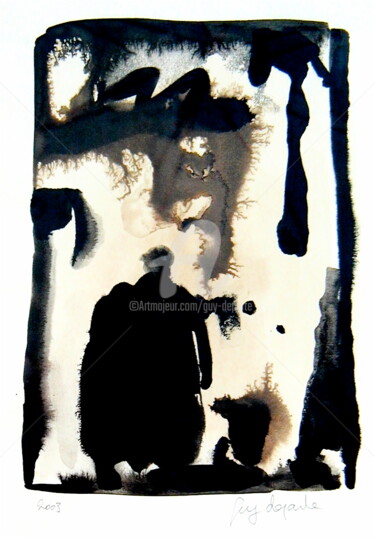 Peinture intitulée "Ombre" par Guy Departe, Œuvre d'art originale, Encre