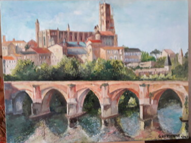 Картина под названием "La cathédrale Saint…" - Guy Romedenne, Подлинное произведение искусства, Масло