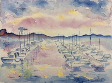 Peinture intitulée "Impression soleil c…" par Guyle Rayne, Œuvre d'art originale, Aquarelle