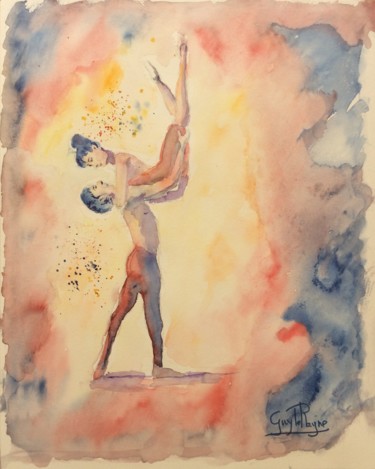 Peinture intitulée "Expression corporel…" par Guyle Rayne, Œuvre d'art originale, Aquarelle